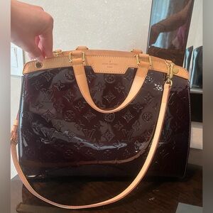 LOUIS VUITTON Amarante Monogram Vernis Brea MM Bag